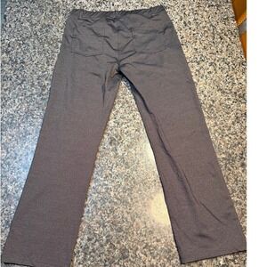 Yogipace Women L Gray Straight Leg Yoga Dress Pants Work Office Trousers